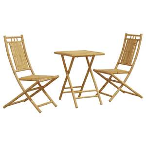 Ensemble bistrot compact et pliable en bambou naturel pour jardin - Product Image 2