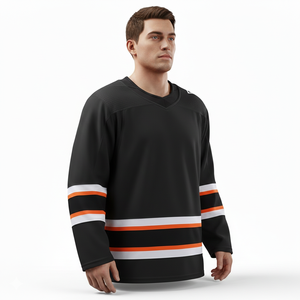 Service OEM en gros, conception personnalisée, maillot de hockey sur glace, impression par sublimation, séchage rapide, écologique, 100% polyester, pour hommes adultes - Product Image 5