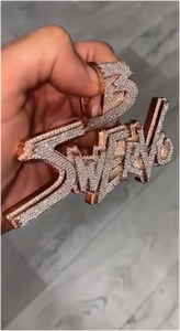 Collar con Colgante de Nombre Personalizado para Hombre, Estilo Hip Hop Urbano, Letra 3D Moderna, Joyería con Piedra Moissanita y Nombre Personalizado - Product Image 4