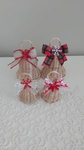 Campana Navideña Boho Hecha a Mano de Doble Ratán Natural, Colgante para Árbol, Precio de Fábrica al por Mayor, Vietnam - Product Image 5
