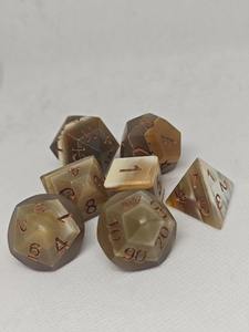 Hochwertiges Handgefertigtes Poliertes Büffelhorn-Set D&D Spielwürfel 7-teiliges Set Präzise Größendesign Mehrseitige Liebesengel-Echtwürfel - Product Image 2