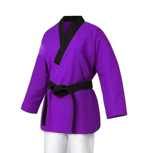 Uniforme de judo rouge en polyester et coton, unisexe, adulte, coupe régulière, respirant, séchage rapide, extensible, tissu 280g, vêtements d'arts martiaux - Product Image 2