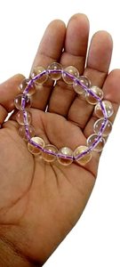 <b>Men</b> and Women Handmade Feng Shui Clear Crystal Obsidian Round Stone <b>Beads</b> Round <b>Bracelet</b> 8-10mm Size Fashion Jewelry Energy - Product Image 4