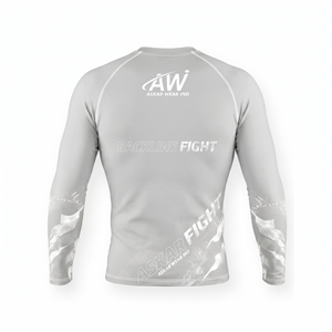 เสื้อแรชการ์ดแขนยาวสำหรับผู้ชาย ยี่ห้อ Askar Wear ผ้าแห้งเร็ว ผสมสแปนเด็กซ์และโพลีเอสเตอร์ พิมพ์ลายโลโก้ด้านหน้า เหมาะสำหรับเล่นกีฬา - Product Image 2