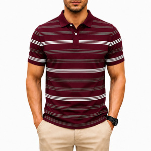 Camisas Personalizadas al por Mayor para Hombre, Estampado Digital a Rayas, Casuales, Transpirables, de Secado Rápido, Manga Corta, Mezcla de Algodón, Corte Ajustado - Product Image 3