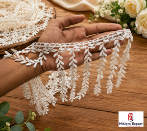 Fournisseur de tissu en dentelle à franges sur mesure, fabricant de garnitures en dentelle cils pour robes de mariée, textile de mode africaine - Product Image 6