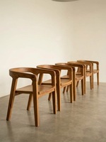 Chaise de bar moderne en bois, finition teck, fauteuil lounge pour café, restaurant, espace repas