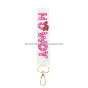 Howdy Handmade Gingerbread for Sequin Wristlet Bag Charm Beaded Embroidered Keychain DIY Western Christmas Accessory - Product Image 2