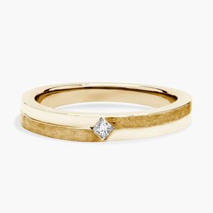 Bague solitaire pour homme en or blanc avec diamant taille princesse - Product Image 5