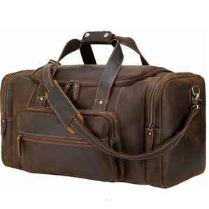 Bolsas de Lona de Cuero Hechas a Mano Personalizadas para Hombre y Bolsas de Lona de Cuero al por Mayor para Viajes, Fin de Semana, Deportes y Gimnasio - Product Image 1