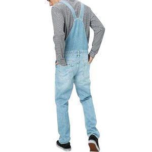 Mono vaquero de moda para hombre, corte holgado, talla grande, estilo vintage hip-hop, recto, de mezclilla de color, con peto, para verano, Diamond - Product Image 4