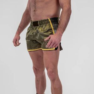 Shorts de boxe Muay Thai pour hommes de haute qualité, confortables, personnalisés, imprimés, 100% polyester, solides, séchage rapide, respirants - Product Image 4