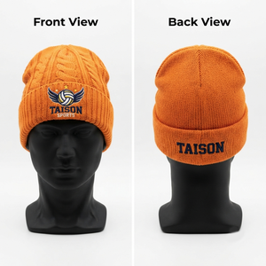 Gorro Deportivo Unisex TAISON SPORTS 100% Lana, Ajustable, Marrón/Beige, Multi-Panels, Impresión Digital/Relieve, Logotipo Grabado, Casual - Product Image 4