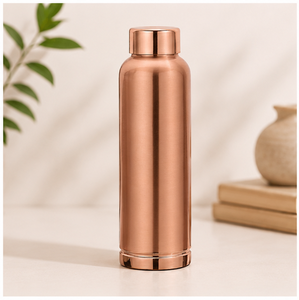 Botella de Agua de Cobre Puro, Diseño sin Costuras a Prueba de Fugas, Beneficios Ayurvédicos para la Digestión, Artículos para Beber en Casa - Product Image 1
