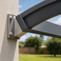 Abri de stationnement pour 2 voitures Angye, style villa moderne de luxe, avec cadre en alliage d'aluminium thermolaqué, auvent durable pour la protection solaire