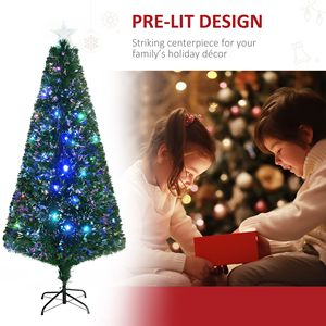Albero di Natale Artificiale Douglas Fir Alto 6 Piedi Pre-Illuminato con 24 Luci LED Multicolore e Fibre Ottiche, 230 Rami Realistici - Product Image 5