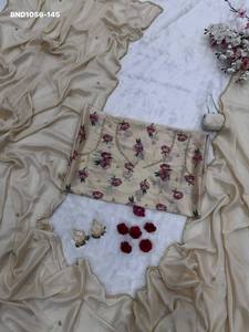 Designer Rangoli Silk with <b>Beads</b>-Pearl-Cutdana Handwork Border Saree- Printed & Work Blouse Set Woman Fashion Manufacturer - Product Image 4