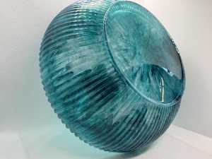 <b>Large</b> Dark Cyan <b>Marble</b> Resin Decorative Bowl, Catch-All Bowl - Product Image 2