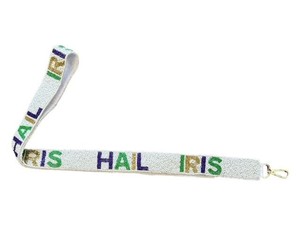 Happy Mardi Gras Purple Beaded Lanyard With <b>Gold</b> Lettering Metal Hook Adjustable Strap belt unique fashion design - Product Image 5