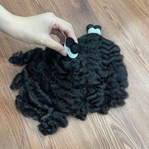 Meilleures ventes : Extensions de cheveux humains vietnamiens naturels noirs, bouclés birmanes, en vrac, directement de l'usine - Product Image 2