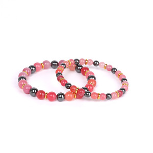 Conjunto de Pulseras Clásicas y Modernas de Aleación con Perlas de Imitación, Bolas de Jade Negras y Grises, Bañado en Oro, Unisex, para Fiestas y Moda - Product Image 5