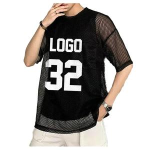 Camiseta de Verano para Hombre, 100% Algodón Jersey, Corte Cuadrado, Manga Corta, Estilo Urbano, Transpirable, Cuello Deportivo, para Gimnasio y Entrenamiento - Product Image 1