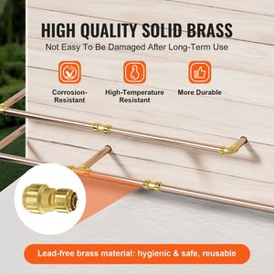 Raccords pneumatiques en laiton robustes 12 pièces 1/2''-3/4'' à connexion rapide droite pour tuyaux de plomberie - Product Image 3