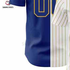 Maillot de baseball personnalisé avec nom et numéro brodés, chemise de sport en maille à manches courtes boutonnée, maillots de softball pour hommes, style streetwear hip-hop - Product Image 6