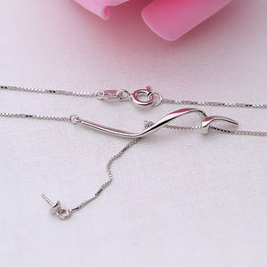 Conjunto de Collar con Colgante en Forma de S de Plata S925, Personalizado, con Soporte para Accesorios de Perlas DIY 305 - Product Image 4