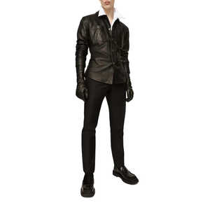 Chaqueta de Cuero Minimalista para Hombre Leathertex con Cuello Camisero Sin Relleno para la Temporada de Otoño - Product Image 2