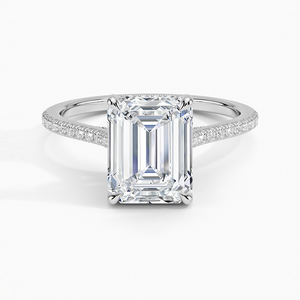 BOJ <b>Ring</b> 0125 Emerald Cut 925 <b>Silver</b> Luxe Dawn Prong Setting <b>Solitaire</b> Diamond <b>Ring</b> 2ct D Color VVS1 Moissanite GRA Certified - Product Image 1