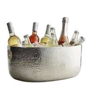 Durable Build Metal Ice Beverage Tub Stainless Steel Party Cooler Bucket <b>Wine</b> Beer Chiller Tub Party Use - Product Image 2