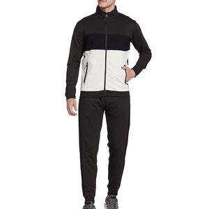 Ensemble de survêtement noir pour homme à manches longues, sweat-shirt à col montant, pantalon de jogging avec poches latérales, coupe classique, idéal pour l'automne - Product Image 1