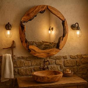 Espejo de Pared de Madera de Diseño Nórdico Escandinavo para Interiores Minimalistas, Espejo Colgante al por Mayor - Product Image 4