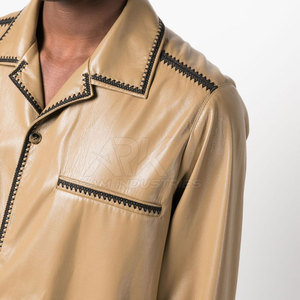 Soft Leather <b>Cowboy</b> Leather <b>Shirt</b> Breathable Design <b>Cowboy</b> Leather <b>Shirt</b> Comfortable Fit Daily Outfit - Product Image 6