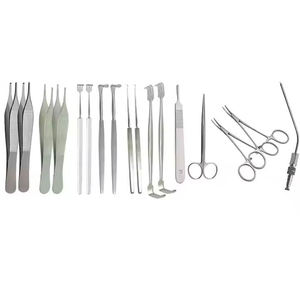 Ensemble complet d'instruments chirurgicaux cliniques autoclavables en acier inoxydable pour dissection, dans un étui métallique de protection - Product Image 5