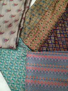 Tissu 100% soie, tissu brodé imprimé, tissu rayé, tissu brodé Banarasi - Product Image 2