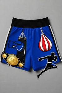 Shorts de boxe respirants en polyester, graphismes par sublimation personnalisés, logo brodé, vêtements d'entraînement, taille personnalisée - Product Image 6