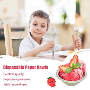Tazones de Papel Compostables de 8oz, Resistentes al Agua, Aptos para Alimentos, Tazones Desechables de Bagazo, Biodegradables, Ecológicos, Resistentes al Calor - Product Image 2