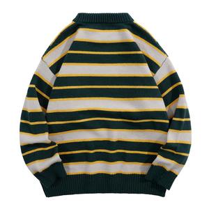 Fabricante de Suéteres con Certificación GRS, Logotipo Personalizado, Suéter de Algodón y Nailon para Hombre, Estampado Gráfico Extra Grande, Cuello Redondo, Tejido de Punto - Product Image 2