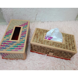 Porta pañuelos de papel Shetal Pati hecho a mano, ecológico, tejido tradicional, duradero, ligero, biodegradable, étnico y sostenible. - Product Image 4