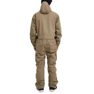 Veste de ski pour homme, jaune, imperméable, coupe-vent, respirante, à capuche, avec blocs de couleur, technologie Polartec, isolation en laine, fermeture éclair, 180g - Product Image 2