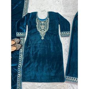 Ensemble de beaux costumes brodés pour femmes pour les fêtes avec codage de travail séquentiel - Product Image 4