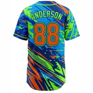 Custom Design Mens Baseball Jerseys with Breathable Anti-Bacterial Quick Dry Sublimated Printed Sports Baseball Jersey <b>Shirts</b> - Product Image 2