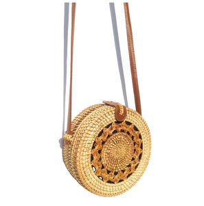 Vietnam Manufacturer Round Rattan <b>Bag</b> Natural <b>Wicker</b> Material Handbag for Fashion Shoulder Crossbody Daily Use Supply - Product Image 1
