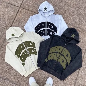 Unisex Hip Hop Winter Fleece Sportswear Set <b>Wool</b> Blend Zipper Hoodie and Jogger <b>Pants</b> Graffiti Letter Print Streetwear Tracksuit - Product Image 3