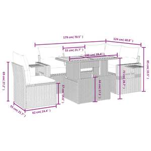 ชุดโซฟาสวนพร้อมที่วางแขนปรับได้ ขนาดกลาง สีดำ ทำจากหวาย PE ให้ความสะดวกสบายและมีสไตล์ เหมาะสำหรับใช้งานกลางแจ้ง - Product Image 3