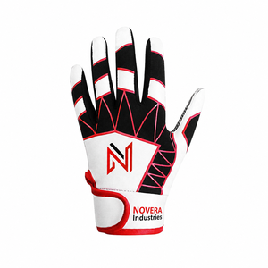 Gants de frappe pour enfants NOVERA INDUSTRIES pour baseball/softball, fermeture auto-agrippante, en cuir, doigts entiers, légers, séchage rapide - Product Image 4