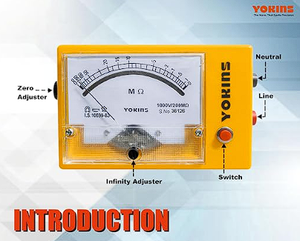 Testeur d'isolation analogique YOKINS 1000V 200M, fonctionnant sur piles |   Fabriqué en Inde |   Haute précision 5% |   Protection IP65 |   1 an |   OEM - Product Image 3