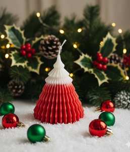 Bougie de Noël en spirale en cire de soja artisanale de luxe pour la décoration de Noël, décoration de la maison, fête, fête des pères, Diwali - Product Image 2